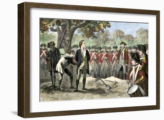 Execution of Patriot Nathan Hale by the British, 1776-null-Framed Giclee Print