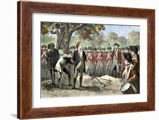 Execution of Patriot Nathan Hale by the British, 1776-null-Framed Giclee Print
