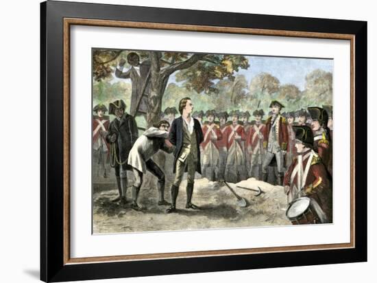 Execution of Patriot Nathan Hale by the British, 1776-null-Framed Giclee Print