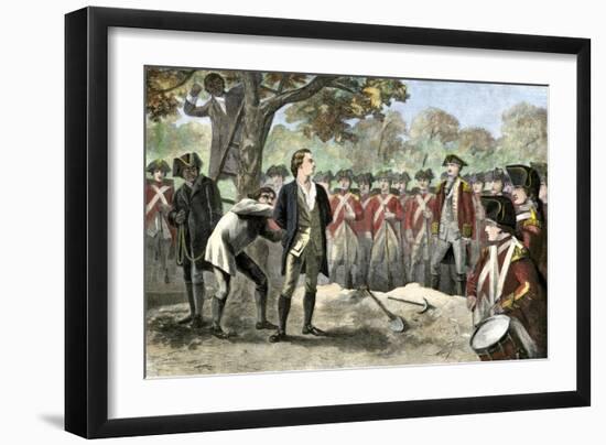 Execution of Patriot Nathan Hale by the British, 1776--Framed Giclee Print