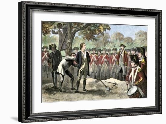 Execution of Patriot Nathan Hale by the British, 1776-null-Framed Giclee Print