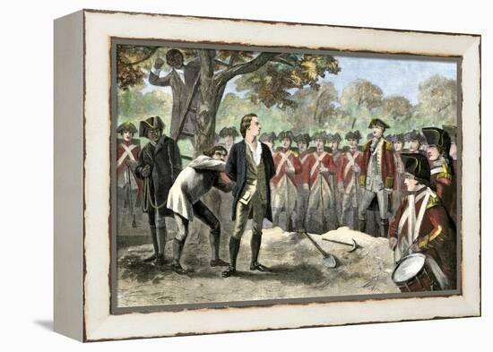 Execution of Patriot Nathan Hale by the British, 1776-null-Framed Premier Image Canvas