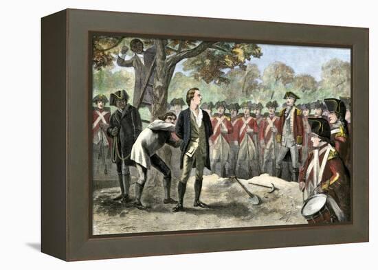 Execution of Patriot Nathan Hale by the British, 1776-null-Framed Premier Image Canvas