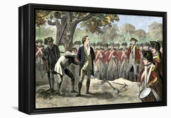 Execution of Patriot Nathan Hale by the British, 1776-null-Framed Premier Image Canvas