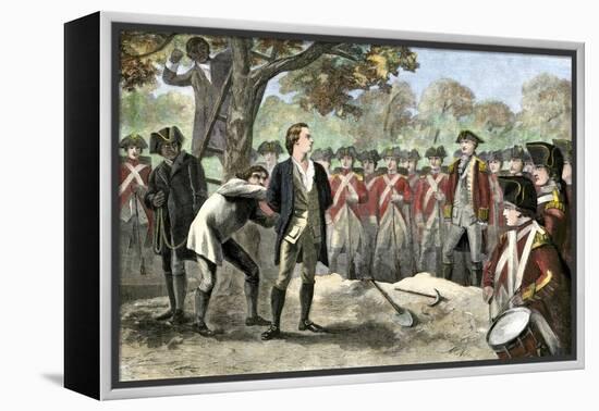 Execution of Patriot Nathan Hale by the British, 1776-null-Framed Premier Image Canvas