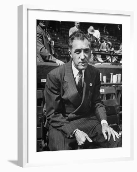 Executive Ford C. Frick, Appearing at a Baseball Game at Bb Park-null-Framed Photographic Print