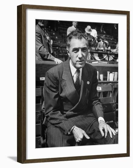 Executive Ford C. Frick, Appearing at a Baseball Game at Bb Park-null-Framed Photographic Print
