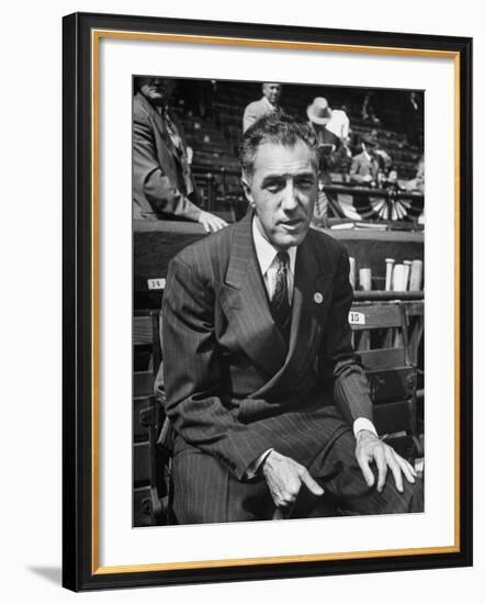 Executive Ford C. Frick, Appearing at a Baseball Game at Bb Park-null-Framed Photographic Print