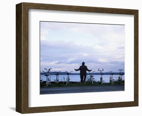 Exercising Beside the Water, Vashon Island, Washington State-Aaron McCoy-Framed Photographic Print