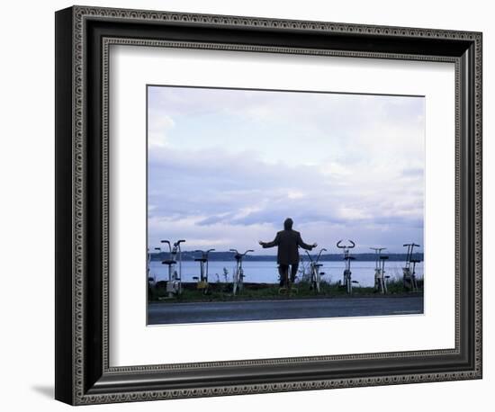 Exercising Beside the Water, Vashon Island, Washington State-Aaron McCoy-Framed Photographic Print