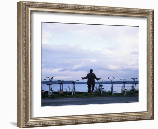 Exercising Beside the Water, Vashon Island, Washington State-Aaron McCoy-Framed Photographic Print