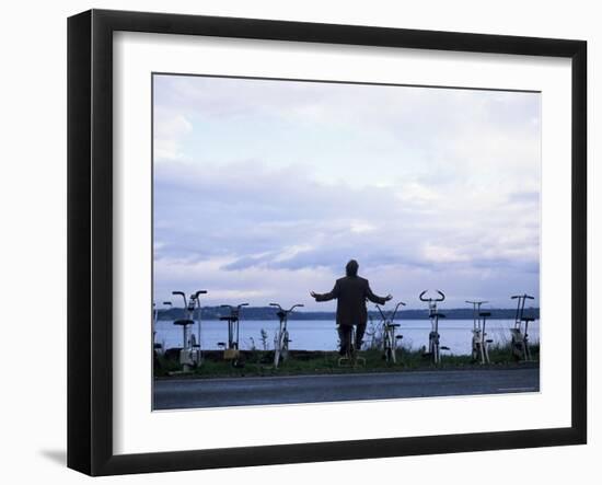 Exercising Beside the Water, Vashon Island, Washington State-Aaron McCoy-Framed Photographic Print