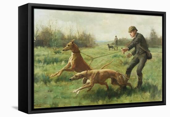 Exercising Greyhounds-George Goodwin Kilburne-Framed Premier Image Canvas