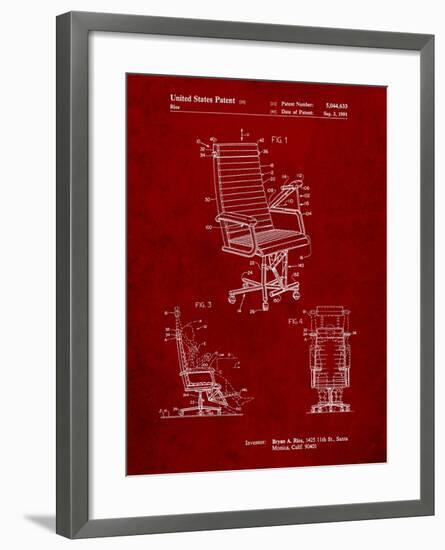 Exercising Office Chair Patent-Cole Borders-Framed Art Print