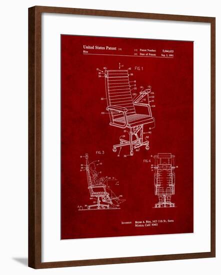 Exercising Office Chair Patent-Cole Borders-Framed Art Print