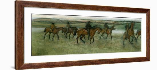 Exercising Racehorses, C1880-Edgar Degas-Framed Giclee Print