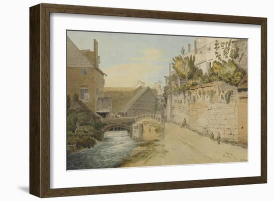 Exeter: Between the Quay Gate and West Gate Outside the City Walls, 1791-Francis Towne-Framed Premium Giclee Print