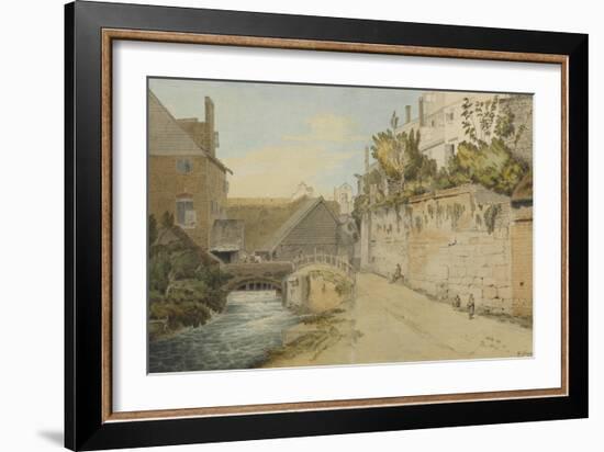 Exeter: Between the Quay Gate and West Gate Outside the City Walls, 1791-Francis Towne-Framed Premium Giclee Print