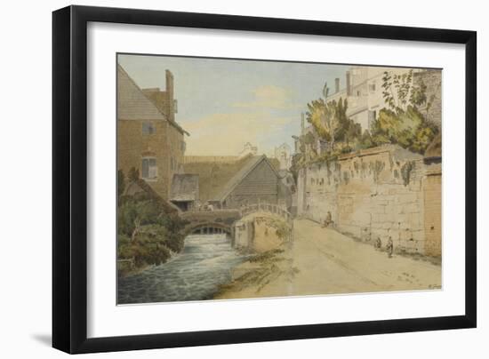 Exeter: Between the Quay Gate and West Gate Outside the City Walls, 1791-Francis Towne-Framed Giclee Print