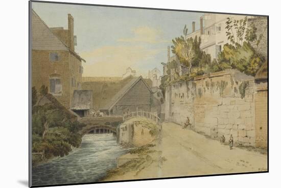 Exeter: Between the Quay Gate and West Gate Outside the City Walls, 1791-Francis Towne-Mounted Giclee Print