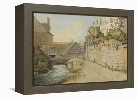 Exeter: Between the Quay Gate and West Gate Outside the City Walls, 1791-Francis Towne-Framed Premier Image Canvas