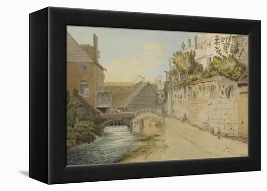 Exeter: Between the Quay Gate and West Gate Outside the City Walls, 1791-Francis Towne-Framed Premier Image Canvas