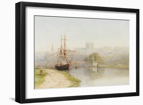 Exeter Canal Below Exeter Cathedral, 1890-1900-Arthur Henry Enock-Framed Giclee Print