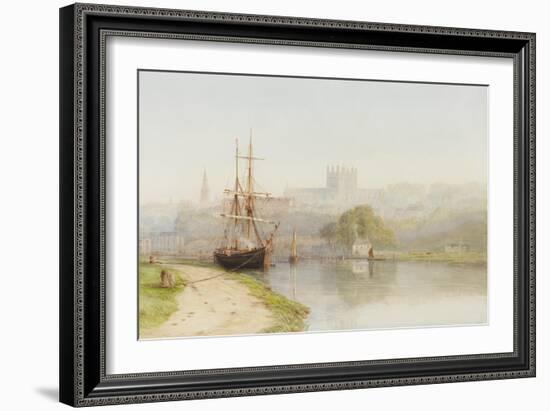 Exeter Canal Below Exeter Cathedral, 1890-1900-Arthur Henry Enock-Framed Giclee Print