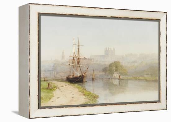 Exeter Canal Below Exeter Cathedral, 1890-1900-Arthur Henry Enock-Framed Premier Image Canvas