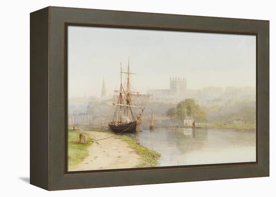 Exeter Canal Below Exeter Cathedral, 1890-1900-Arthur Henry Enock-Framed Premier Image Canvas