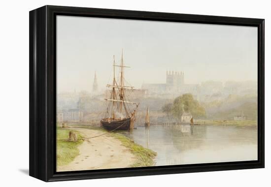 Exeter Canal Below Exeter Cathedral, 1890-1900-Arthur Henry Enock-Framed Premier Image Canvas