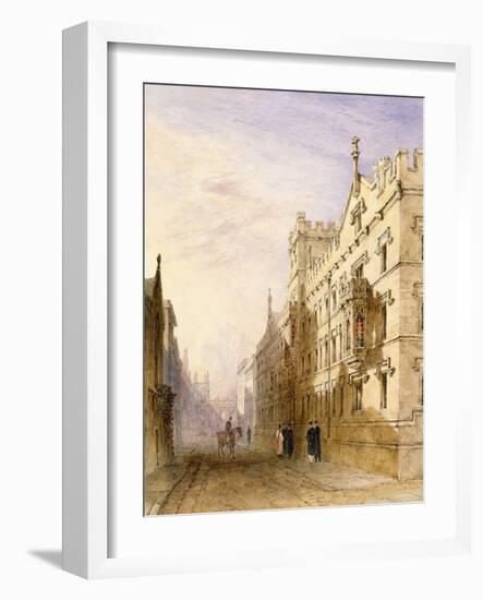 Exeter College, Oxford, 1835 (W/C with Graphite and Gum on Paper)-Joseph Murray Ince-Framed Giclee Print