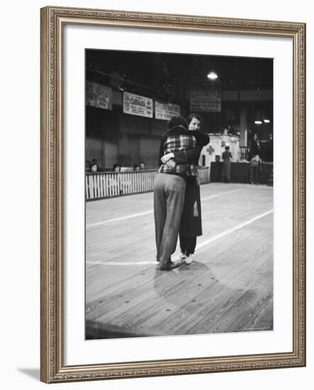 Exhausted Couple at the End of a Record Five Month Chicago Walkathon During the Depression-Bernard Hoffman-Framed Photographic Print
