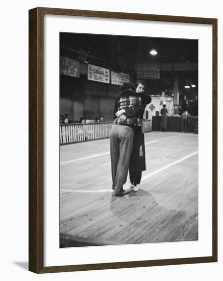 Exhausted Couple at the End of a Record Five Month Chicago Walkathon During the Depression-Bernard Hoffman-Framed Photographic Print