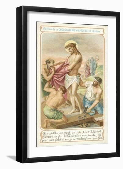 Exhausted, Jesus Prepares to Be Nailed to the Cross-null-Framed Giclee Print