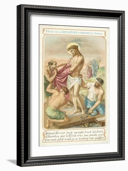 Exhausted, Jesus Prepares to Be Nailed to the Cross-null-Framed Giclee Print