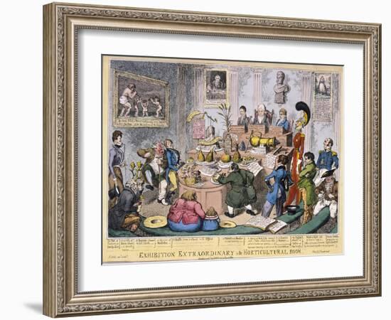 Exhibition at the Royal Horticultural Society, London, 1826-George Cruikshank-Framed Giclee Print