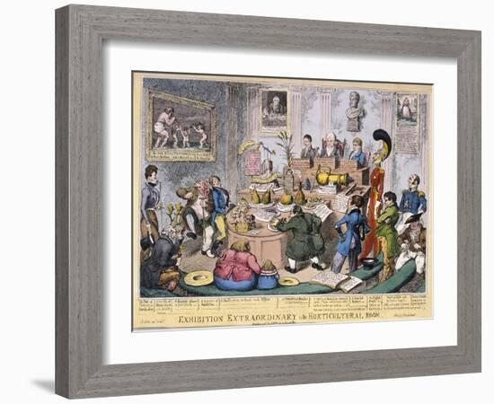 Exhibition at the Royal Horticultural Society, London, 1826-George Cruikshank-Framed Giclee Print