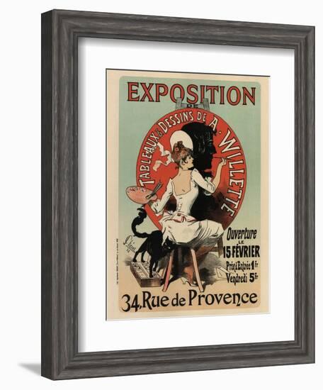 Exhibition of Painting and Drawings-Jules Chéret-Framed Art Print