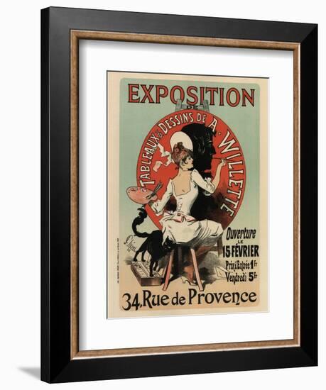 Exhibition of Painting and Drawings-Jules Chéret-Framed Art Print