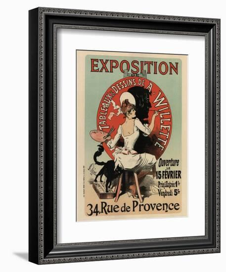 Exhibition of Painting and Drawings-Jules Chéret-Framed Art Print