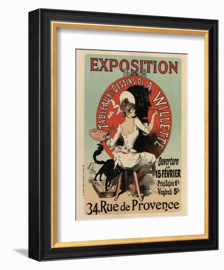 Exhibition of Painting and Drawings-Jules Chéret-Framed Art Print