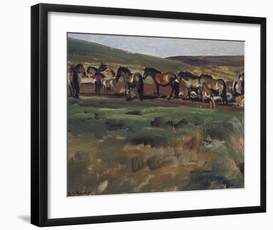 Exmoor Ponies-Sir Alfred Munnings-Framed Premium Giclee Print