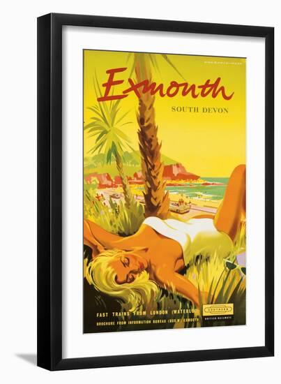 Exmouth, Poster Advertising British Railways, 1958 (Colour Litho)-Laurence Fish-Framed Giclee Print