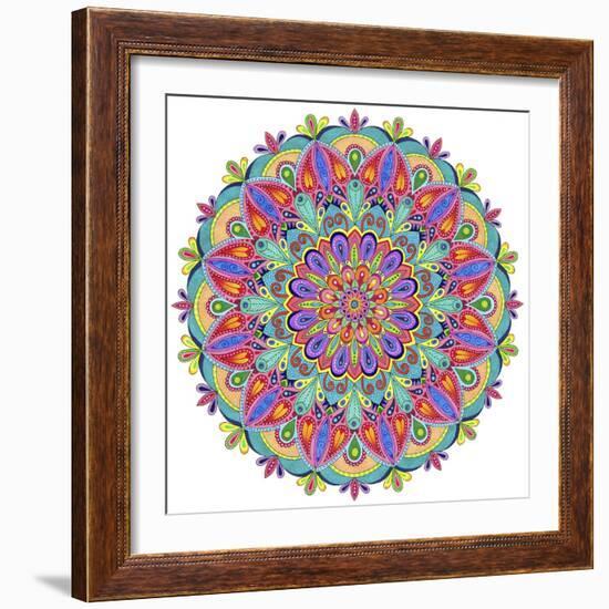 Exotic Bloom Mandala-Hello Angel-Framed Giclee Print