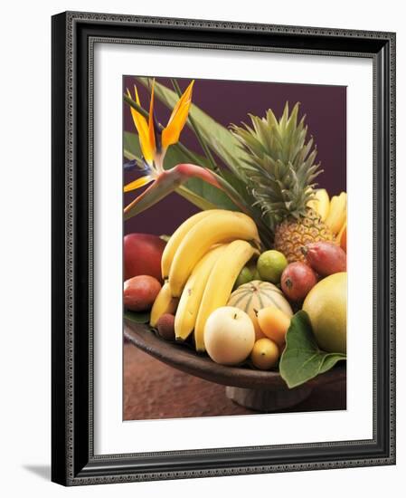 Exotic Fruit Still Life in Wooden Bowl (Close-Up)-Foodcollection-Framed Photographic Print