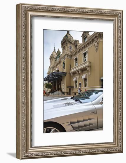 Exotic Sports Car Outside Casino De Monte-Carlo, Monaco, Europe-Amanda Hall-Framed Photographic Print