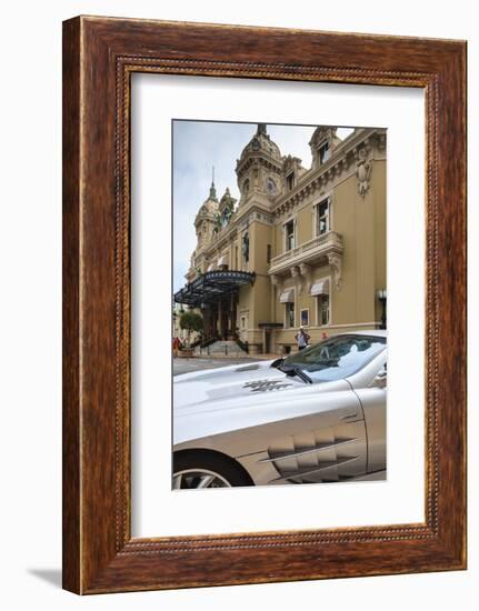 Exotic Sports Car Outside Casino De Monte-Carlo, Monaco, Europe-Amanda Hall-Framed Photographic Print