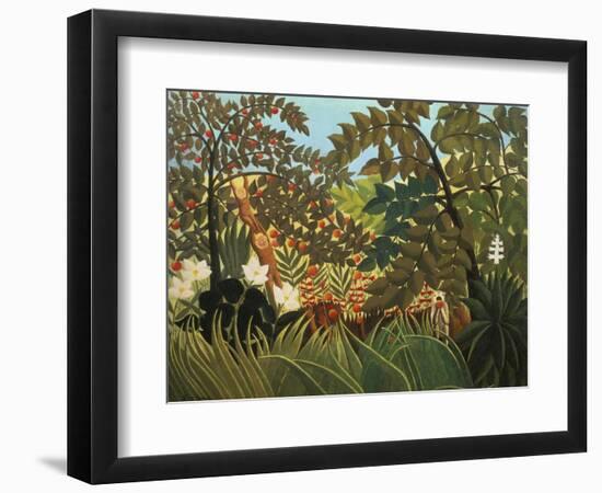 Exotische Landschaft Mit Spielenden Affen, 1910-Henri Rousseau-Framed Giclee Print