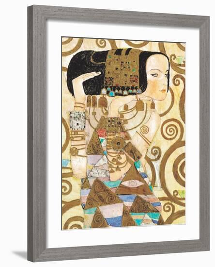 Expectation, Stoclet Frieze, c.1909 (detail)-Gustav Klimt-Framed Art Print